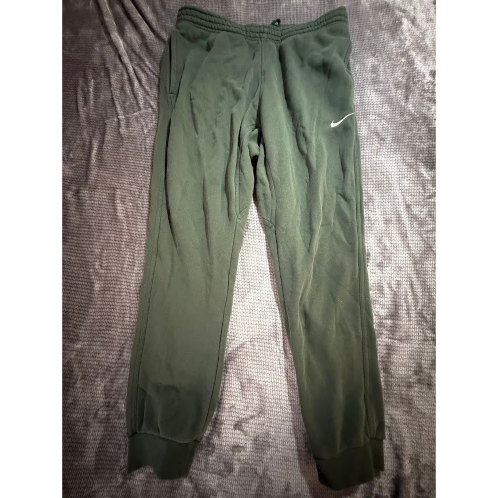 Nike Mens XL Fleece Joggers Sweatpants Forest Green Tapered Cuffed 32X29.